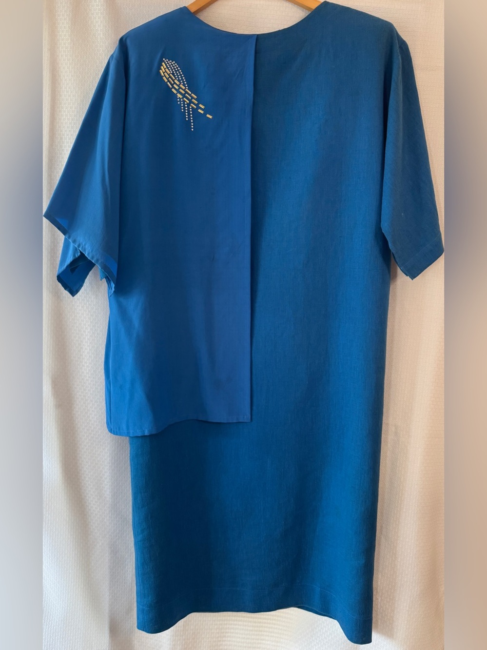 Vintage Vakko 1980s Blue Designer Dress Size 38 — Istanbul 1986